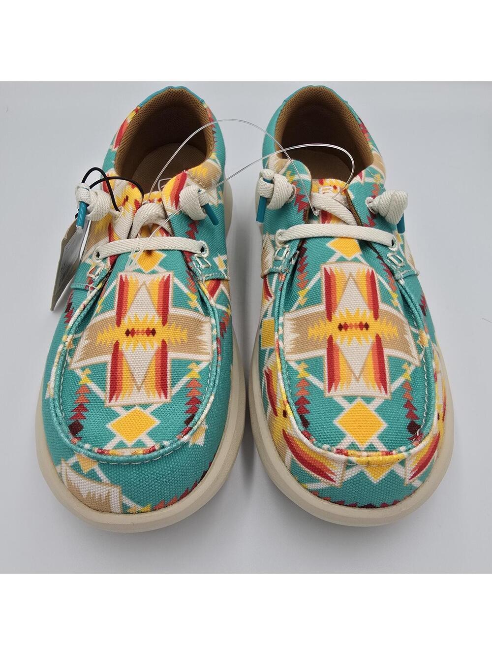 Women’s Ariat Hilo Turquoise Tempe Aztec Western Casual Shoes NWT Size 5.5 - Picture 2 of 8